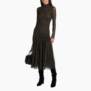Misa Los Angeles Leylani Polka Dot Semi-Sheer Midi-Dress